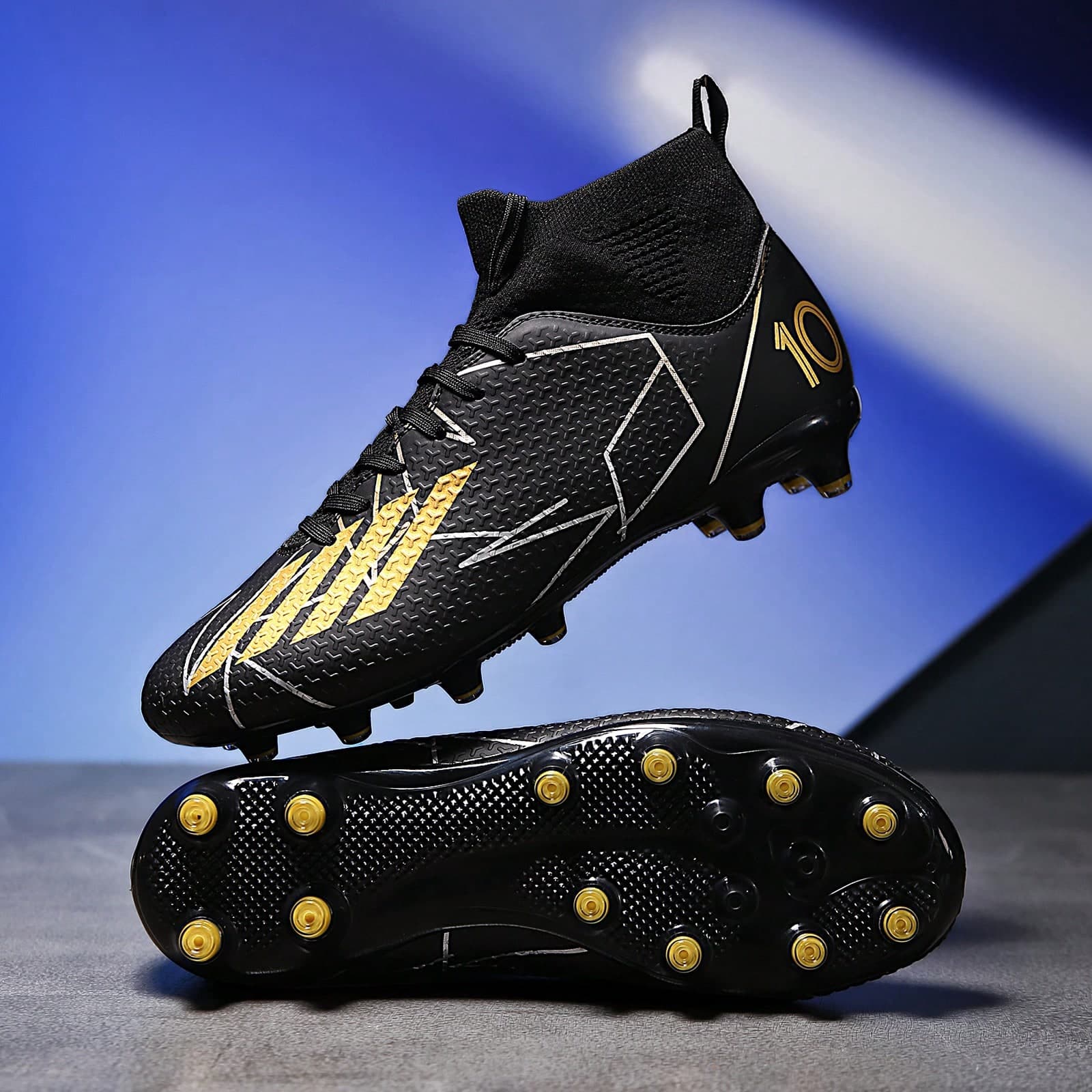 Chaussures de soccer sportives pour hommes, antidérapantes et résistantes à l'usure, baskets d'entraînement de football pour terrains en herbe